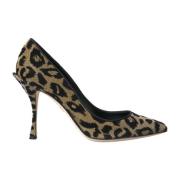 Leopard Lurex Heels Pumps Sko