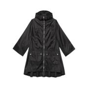 Logo Jacquard Parka Coat