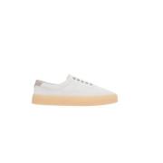 Hvide Low-Top Ruskind Sneakers