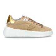 Guldglød Nubuck Sneakers Kvinder