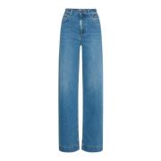 Højtaljede Stonewash Jeans med Flare