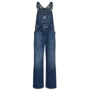 Mørkeblå Denim Dungarees Wide Fit