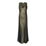 Feminin V-hals Kjole Venus Olive