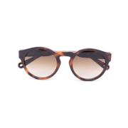 Xena Round-Frame Brown Solbriller