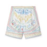 Multifarvede Silke Twill Shorts