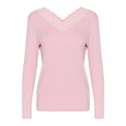 Feminin Blondekant V-Hals Top