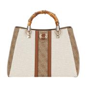 Beige Tekstil Dame Taske