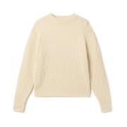 Stilfuldt vævet design Ribbede kanter sweater