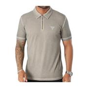 Zipper Polo Shirt - Beige