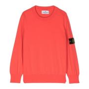 Korallrød Sweater Crewneck Langærmet