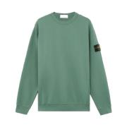 Ribbet Crewneck Børstet Bomuldsfleece Sweater