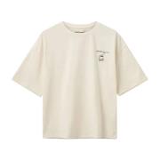 Broderet T-shirt Light Sand