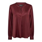 Elegant Satin Bluse Garnet