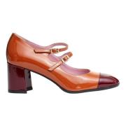 Beige Pumps med Bordeaux Detaljer