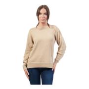 Beige Sweater med Lurex Detaljer