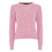 Rhinestone Cable Strik Uld Jumper