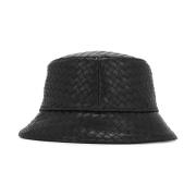 Sort Læder Bucket Hat