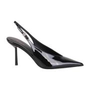 Patent læderpumps med slingback-strop