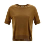 Glam Knit Effect Bomuld T-shirt