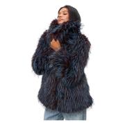 Blå Faux Fur Coat Icelyn