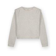 Beige Sweater med Skulderdetaljer