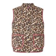 Quiltet Leopard Print Vest