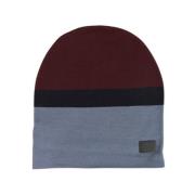 Burgundy Blå Uld Beanie