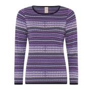 Mørklilla Jaquard Pullover Bluse