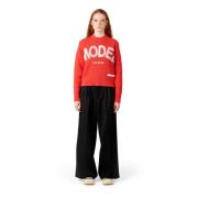 Kvinders Rød Crewneck Jumper