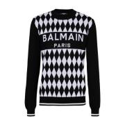 Black Diamond Mønstret Uld Sweater