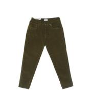 Army Green Velvet Lange Bukser