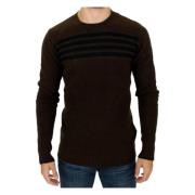 Stribet Pullover med Rund Hals