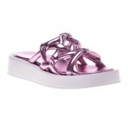 Sandal in pink eco-leather