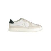 Hvide polyester sneakers med logoprint