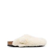 Shearling Teddy Eggshell Sandaler