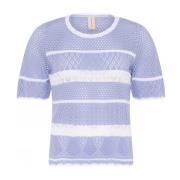 Skovhuus Two Coloured Openwork T-Shirt Toppe T-Shirts