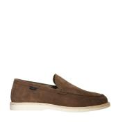 Beige Ruskind Loafer Sko