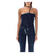 Denim Tube Top Blå Raw AW24