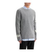 Uld Jacquard Pullover med Bogstaver