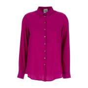 Fuchsia Satin Classic Krave Skjorte