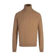 Brun Cable Strik Turtleneck Sweater