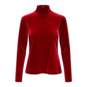 Elegant Rhythmic Red Strikbluse