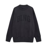 Bradie Sweatshirt i Vasket Sort Bomuldsfleece