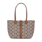 Blomstret Jacquard Medium Åben Tote Taske