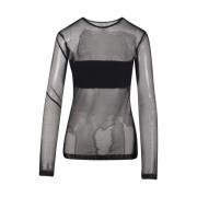 Sort Mesh Dash Applique Crewneck Top