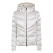 Ivory Puffer Hooded Coat