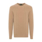 Brun Sweater med Girocollo Hals