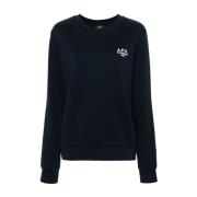 Blå Sweater med Logo Broderi