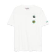 Hvid Bomulds T-shirt med Logo Print