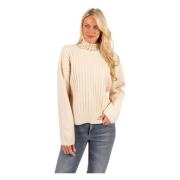 Beige Sweaters med Rhinestone Krave